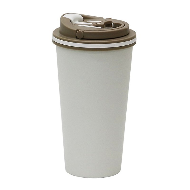 拉拉扣不鏽鋼保溫杯-500ml(時尚白) - 保溫瓶/保溫杯 - 不鏽鋼 白色