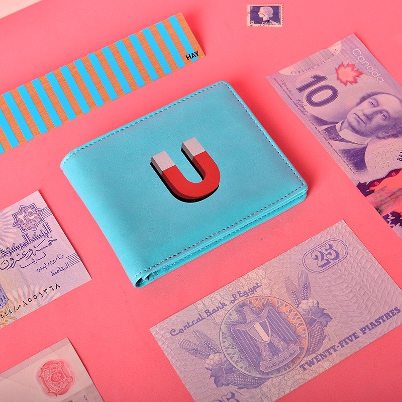 KIITOS bi-fold short wallet - money magnet - กระเป๋าสตางค์ - หนังแท้ สีเขียว