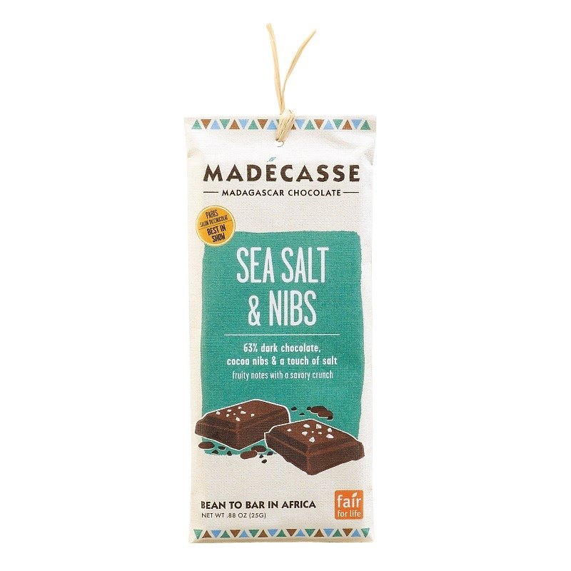 マダガスカルチョコレート_海塩と砕いたカカオ豆フェアトレードのチョコレートバー_ - チョコレート - 食材 ブラウン