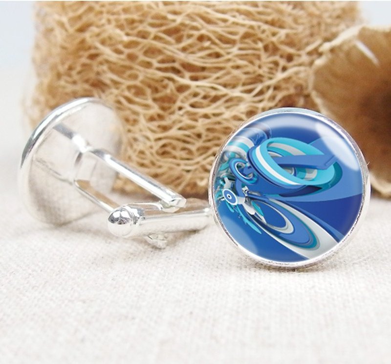 3D pattern-cufflinks/shirt accessories/birthday gift【Special U Design】 - Cuff Links - Other Metals Blue
