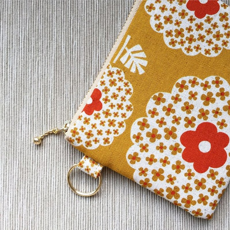 [Birthday / Christmas / purse] Lucky keychain purse - Yellow Kyoto - Coin Purses - Other Materials Orange