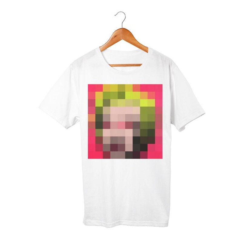 Mosaic T-shirt - เสื้อยืดผู้หญิง - ผ้าฝ้าย/ผ้าลินิน ขาว