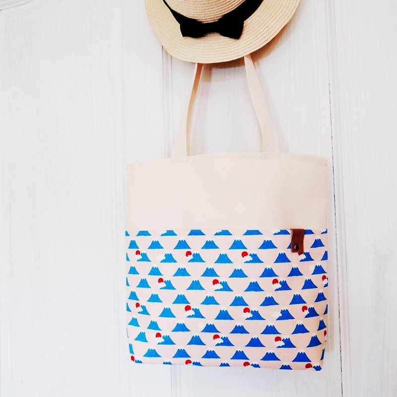 Tote bag - Fujiyama - Messenger Bags & Sling Bags - Other Materials Blue