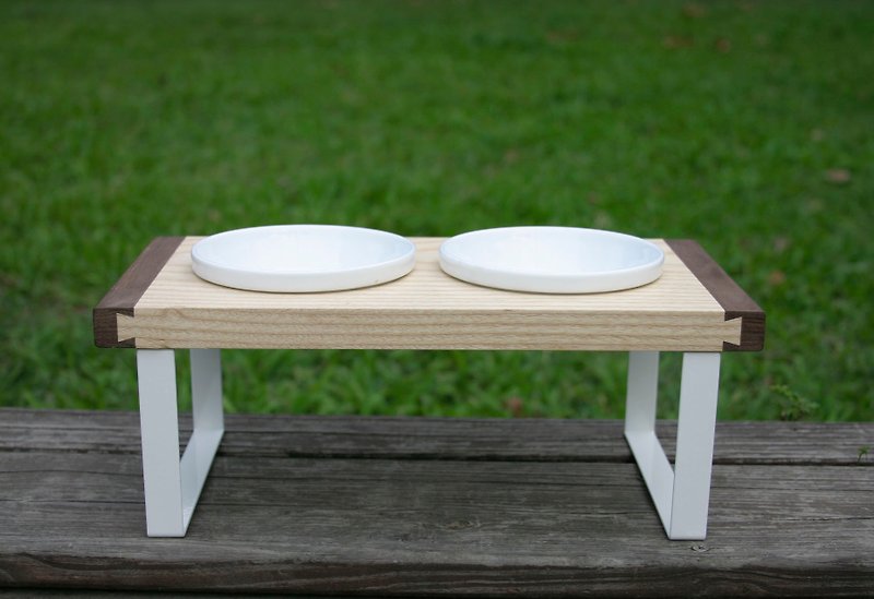 [Hair] Dovetail Furniture Dining twin bowl - Pet Bowls - Wood 