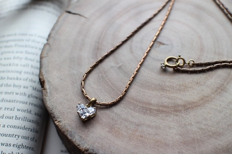 true love ~ Zircon Brass necklace - สร้อยคอ - วัสดุอื่นๆ 
