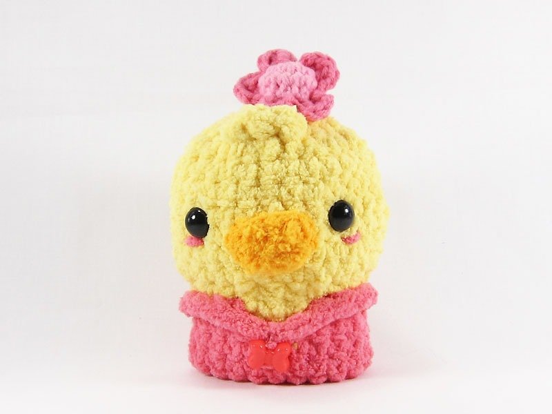 Yellow duckling - key bag - key case - pink - Keychains - Other Materials Multicolor