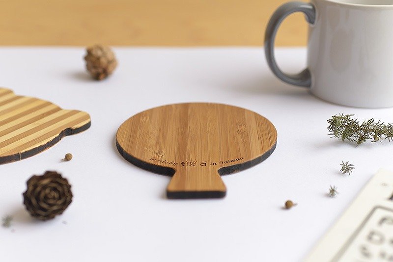 Animal crackers Coaster Series - trees | Taiwanese producers | unique | handmade gifts | - Coasters - Bamboo Brown
