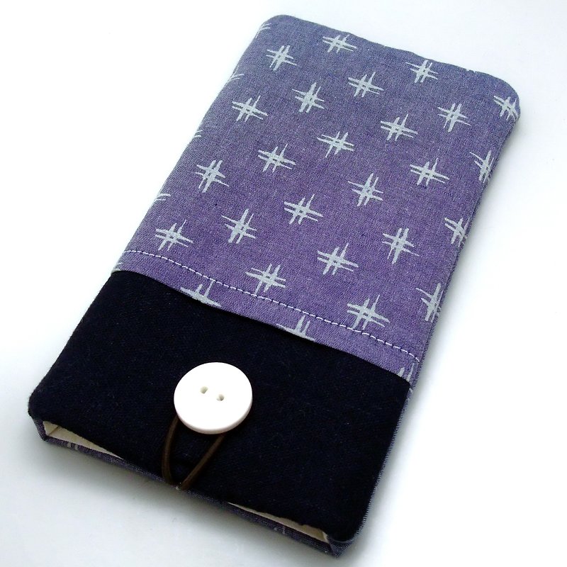 iPhone sleeve, Samsung Galaxy S8, Galaxy Note 8 pouch cover 自家製手提電話包, 手機布袋，布套 ，(可量身訂製) - 日本圖案 (P-60) - 手機殼/手機套 - 棉．麻 藍色