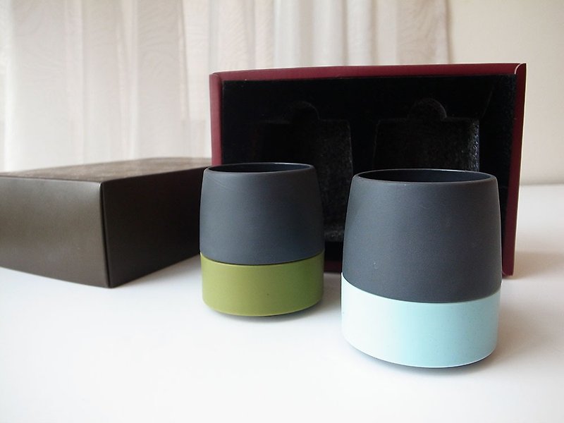[Rondo ZEN CUP] Double entry group/tea cup black ceramic elegant design - Teapots & Teacups - Pottery Black