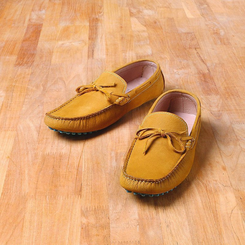 Vanger elegant beauty ‧ light tour life blue beans beans Loafers Va133 frosted brown - Men's Oxford Shoes - Genuine Leather Yellow