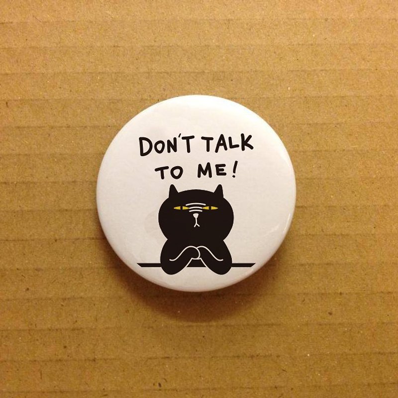 Badkitty Little Button - Don't Talk to Me - Brooches - Other Metals White