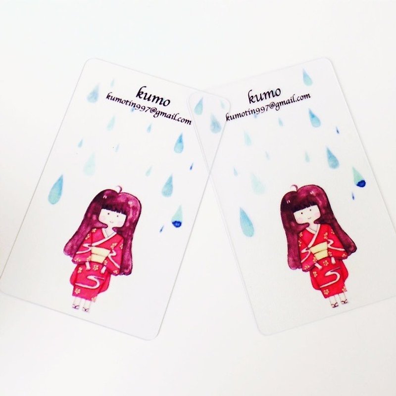Kumo Original kimono girl paper tape dispensing sheet - Washi Tape - Paper Red