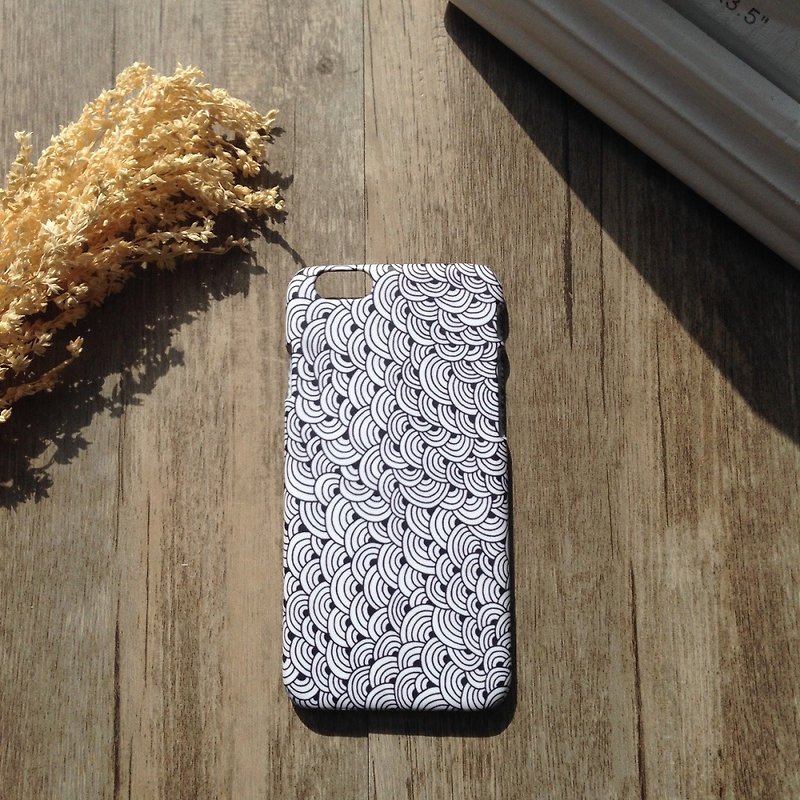 iPhone 7電話シェル/甲羅を描く包まDWL'S LITTLE SHOP- [禅]トーテムモアレ美しい花 - スマホケース - プラスチック ブラック