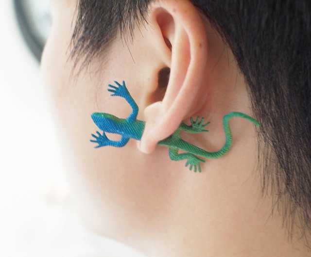 real lizard earrings