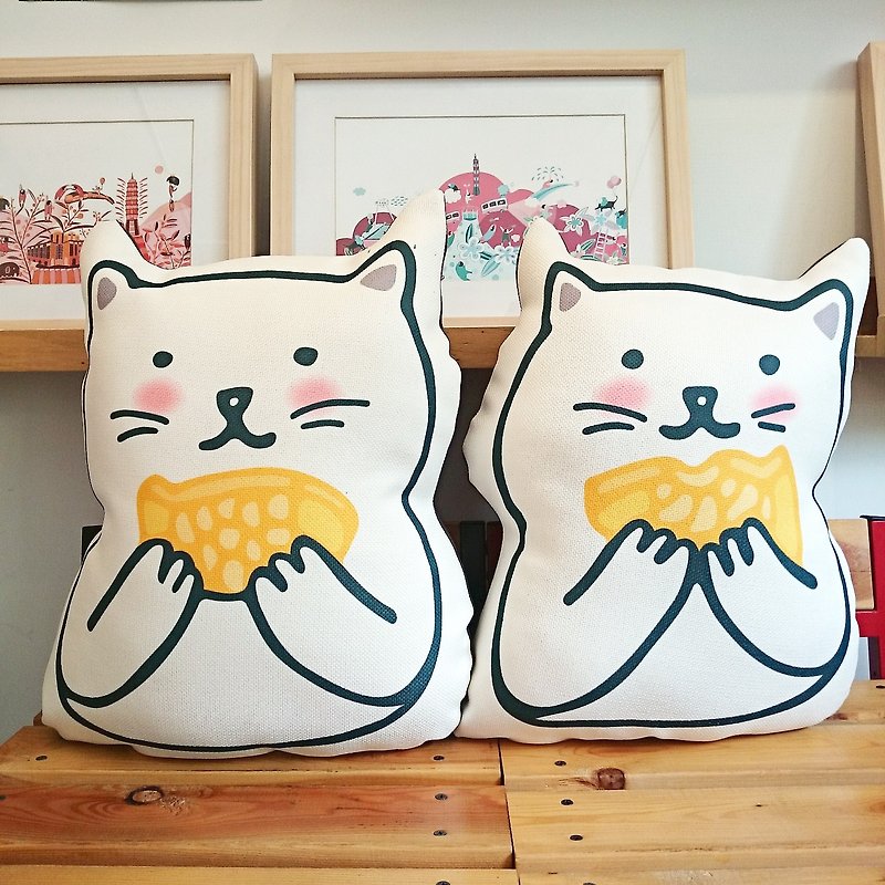 "KerKerland" ☉ to share with you. Flaws Offer (yaki cat pillow into two) - หมอน - วัสดุอื่นๆ หลากหลายสี