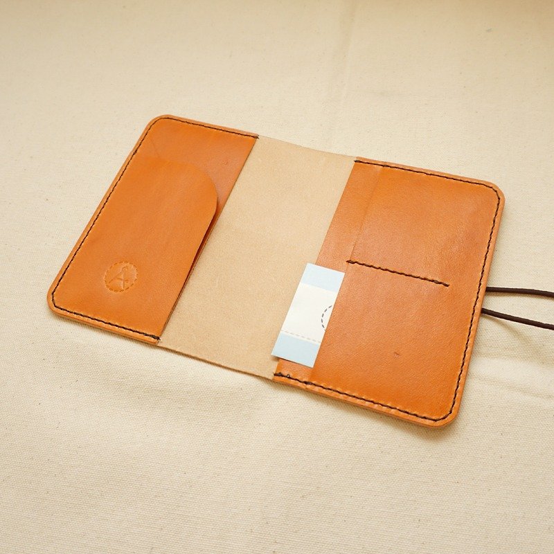 Hand-dyed leather passport cover notebook cover-caramel orange - Passport Holders & Cases - Genuine Leather Orange
