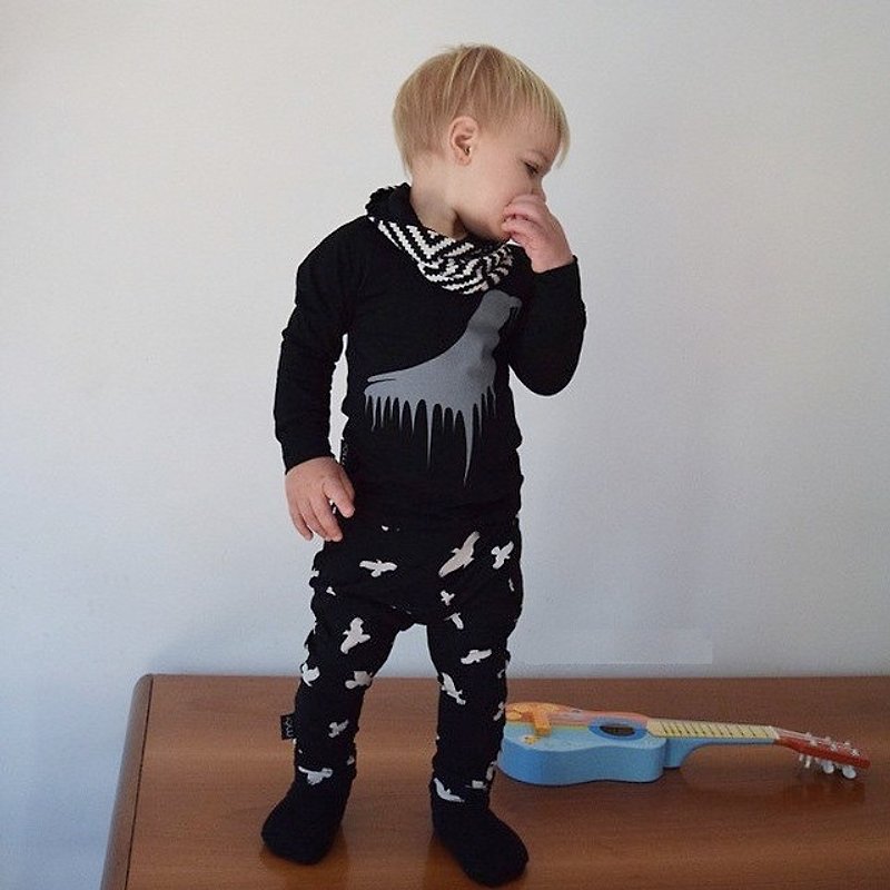 Mói Kids 冰島有機棉童裝哈倫長褲 6M至8歲黑色 - 男/女童長褲/短褲 - 棉．麻 黑色