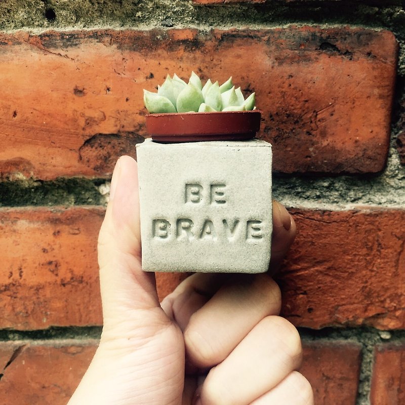 Be Brave~!! （勇敢面對）多肉磁鐵盆栽