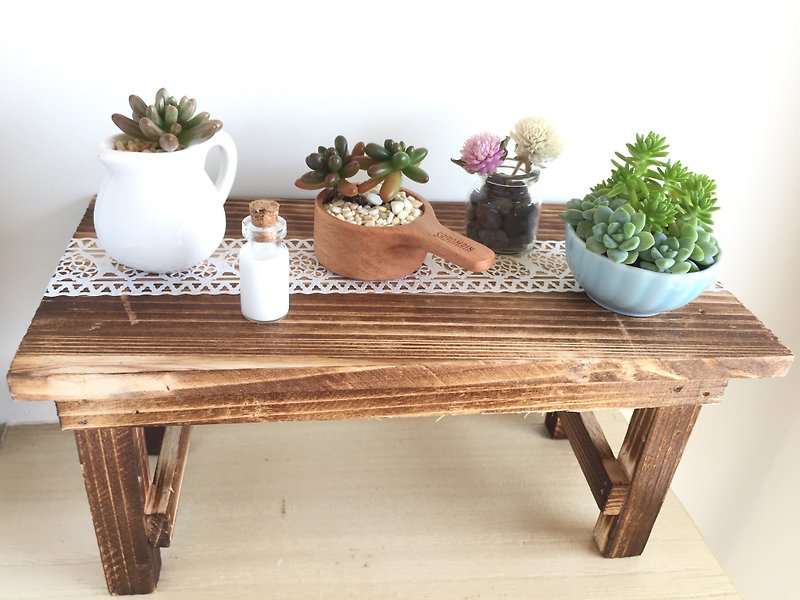 [Pure natural] much meat feast wooden table dried flower pot plants Succulents smaller spa was lovely gift micro landscape milk bottle table - Plants - Plants & Flowers Multicolor