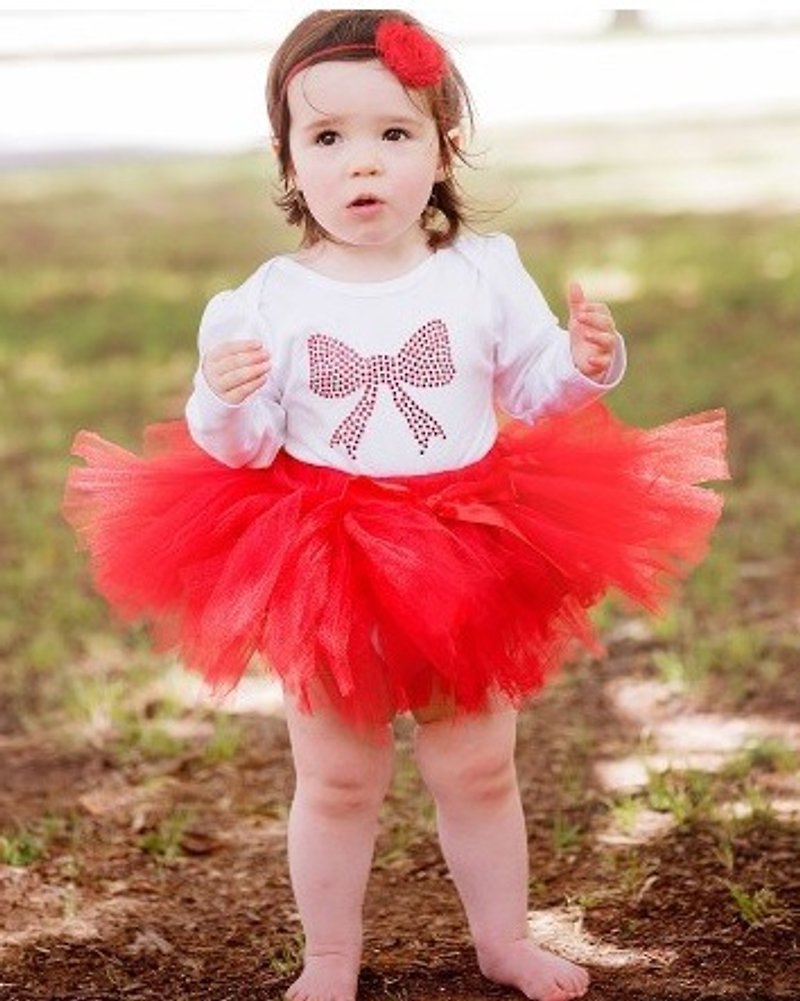 American Rufflebutts red bow tie wrapper + red TUTU set - Other - Other Materials Red