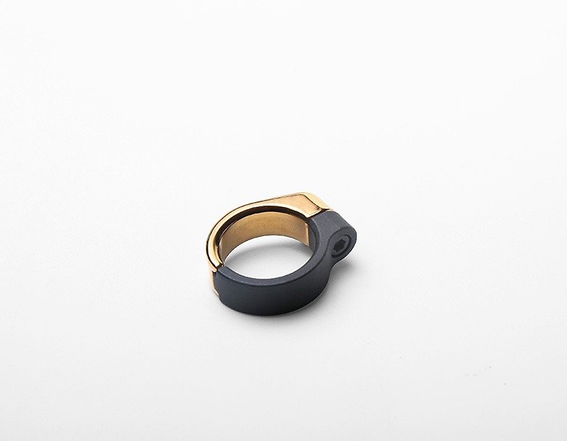 Drilling Lab - CLAMP不鏽鋼戒 Type A(黑金) - 戒指 - 其他金屬 