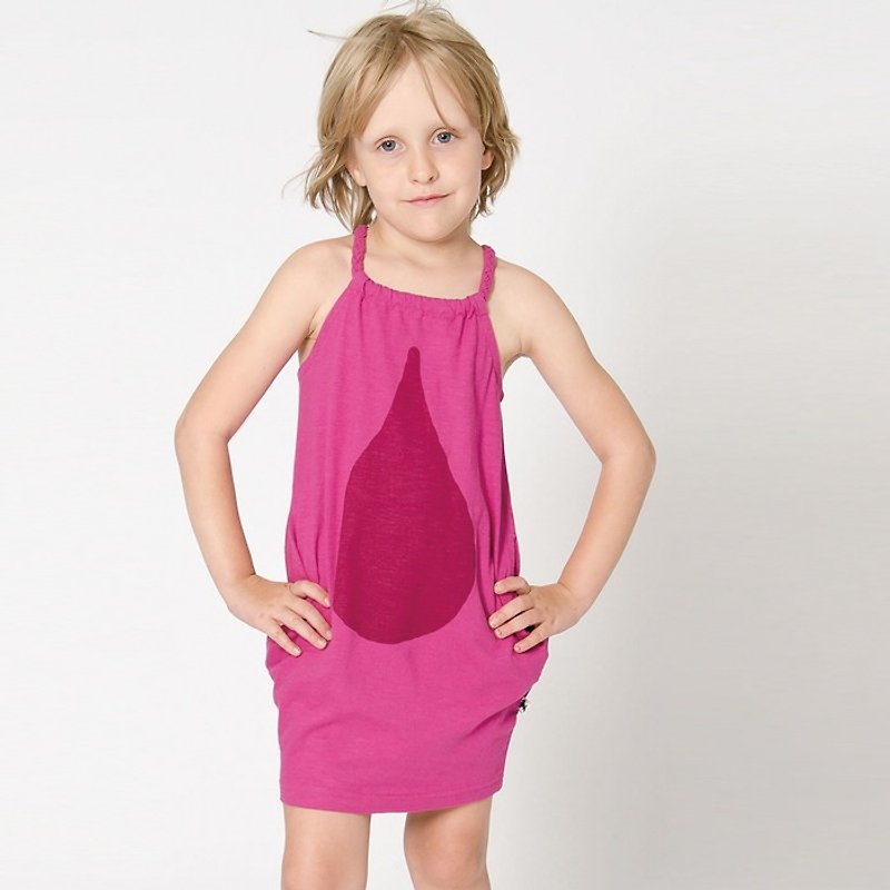[Lovelybaby organic cotton] Swedish organic cotton girl dress 7-12 years old parent-child peach - Kids' Dresses - Cotton & Hemp Red