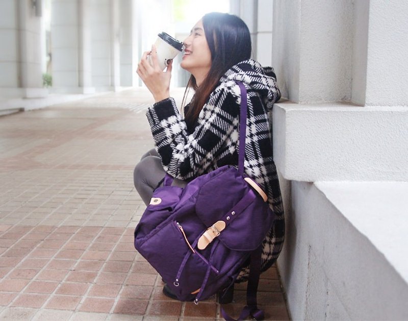 KOPER [Light Sweet Caramel] Lovely Backpack - Fantasy Purple (Made in Taiwan) - กระเป๋าเป้สะพายหลัง - วัสดุอื่นๆ สีม่วง