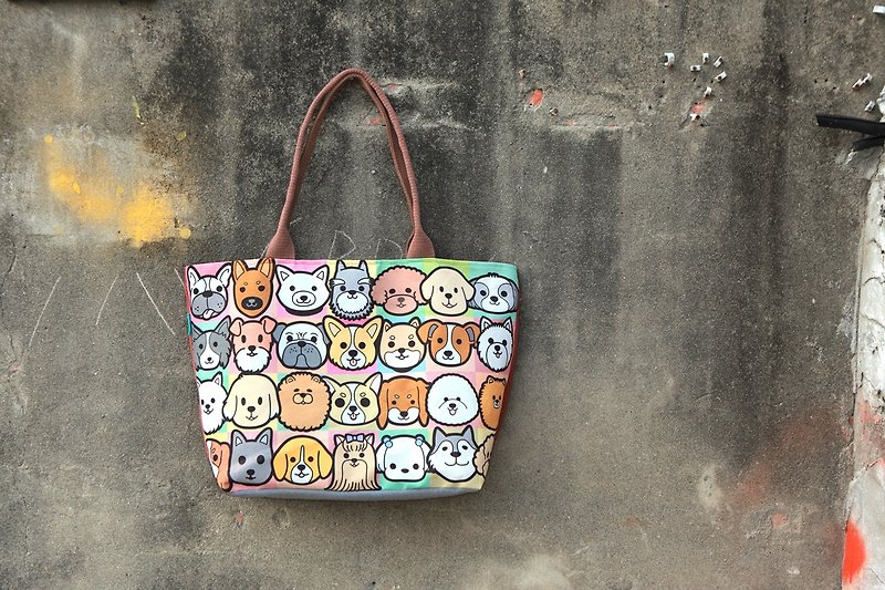 [Tote Bag-Large] ★Christmas Gift★ Hele Dogs-Handmade Limited Product - กระเป๋าแมสเซนเจอร์ - วัสดุอื่นๆ สีทอง
