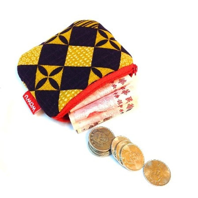 WaWu小さな財布（パープルキルト）*限定日本の布 - 小銭入れ - その他の素材 パープル