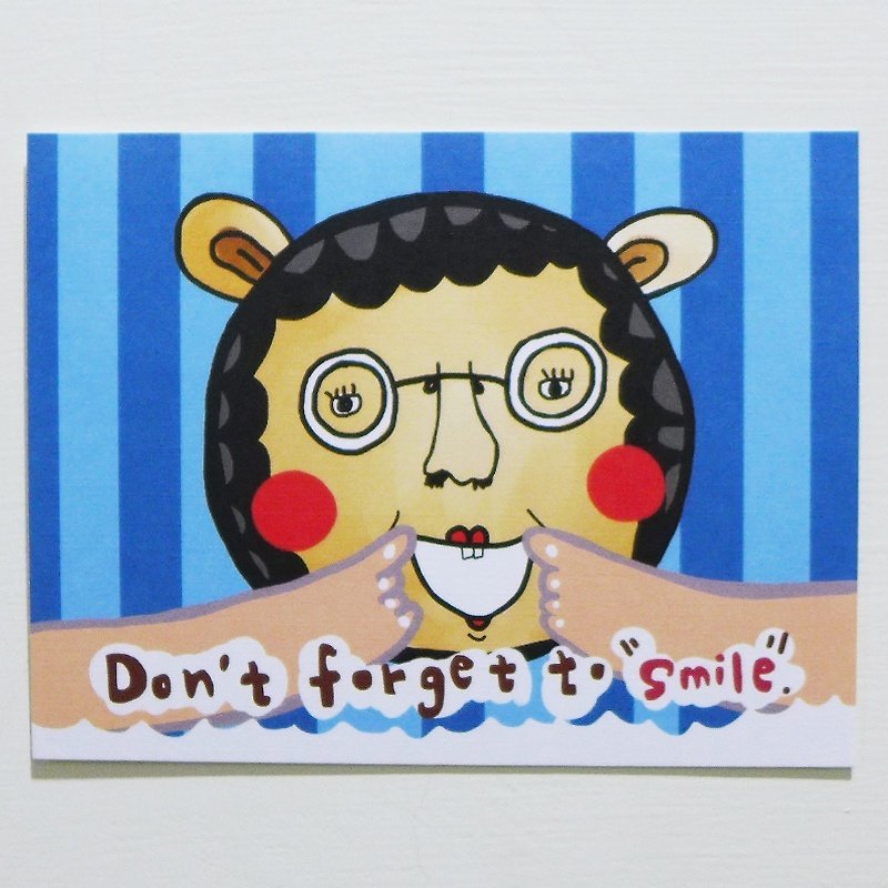 Postcard [ Don't forget to smile ] - การ์ด/โปสการ์ด - กระดาษ สีน้ำเงิน