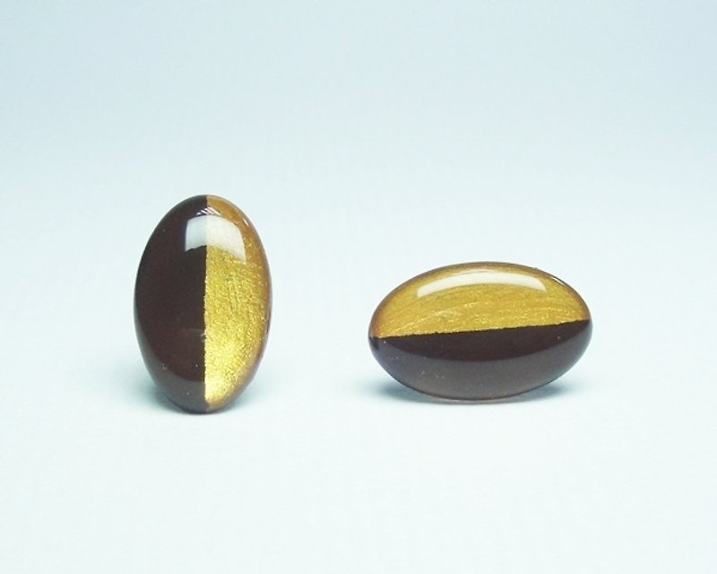 界限-Candy Bee純手作耳環 - Earrings & Clip-ons - Other Materials Gold