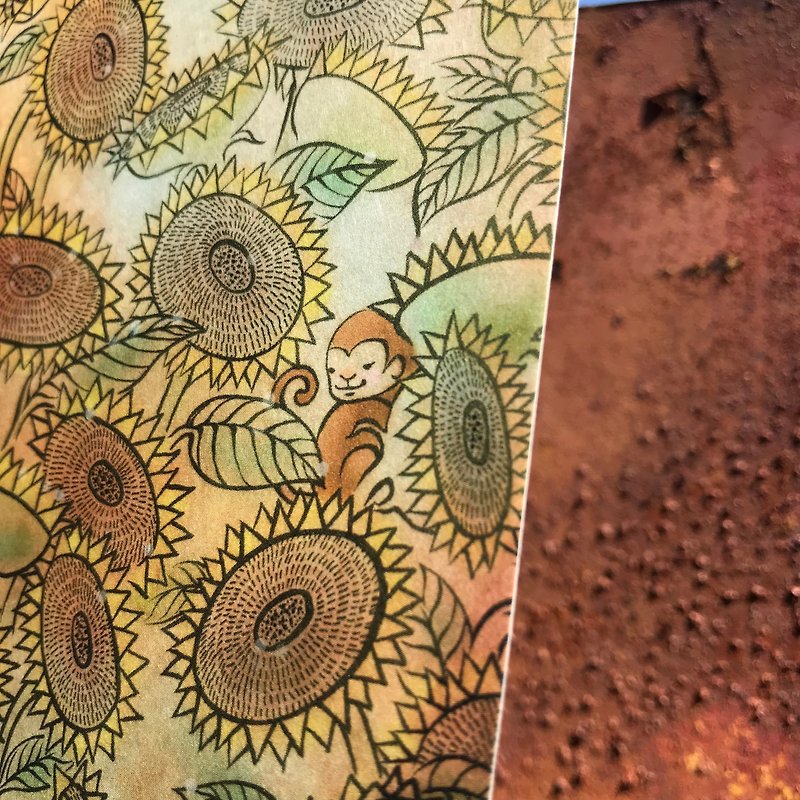 [Dawn/Story Illustration Postcard]/Monkey/Sunflower/Hope - การ์ด/โปสการ์ด - กระดาษ สีเหลือง