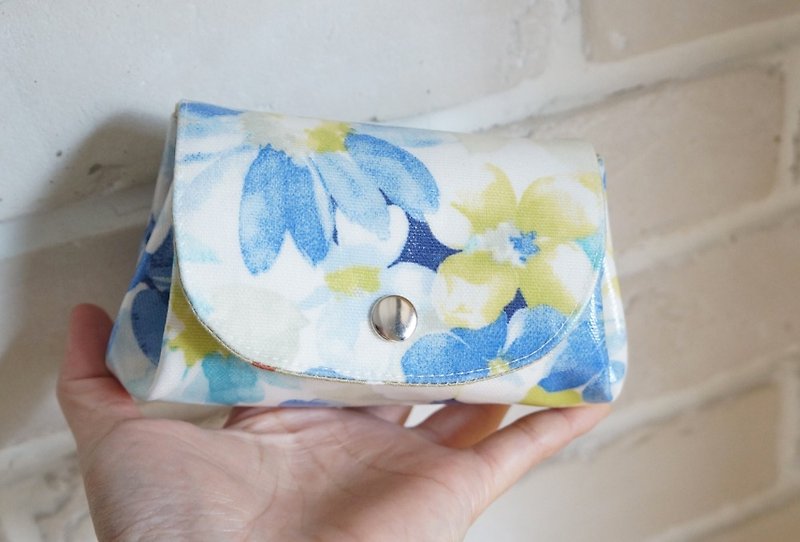 [Fabric] Waterproof organ coin purse - Coin Purses - Other Materials Blue