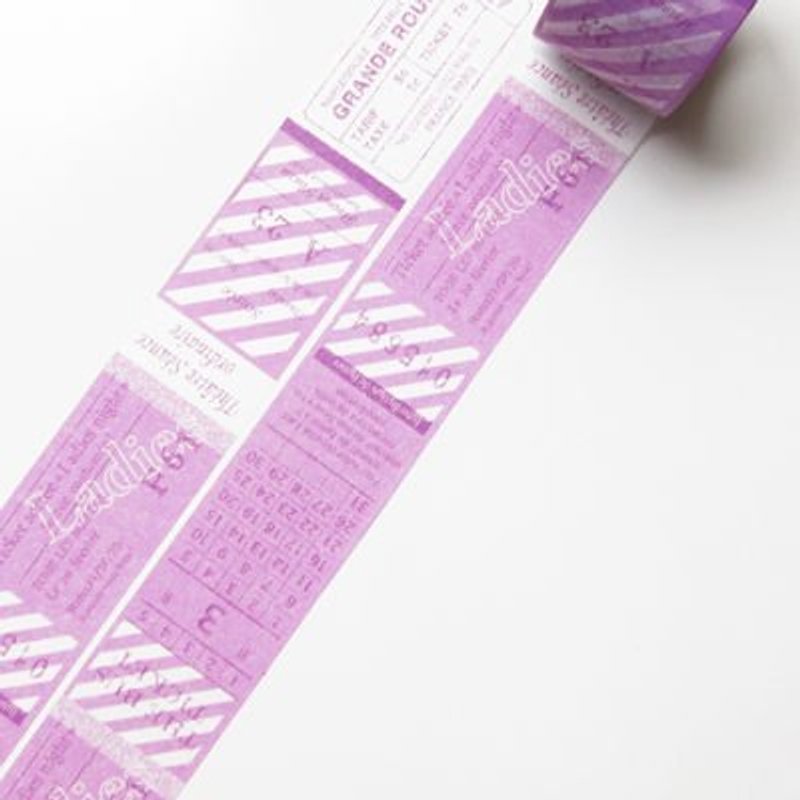 Wide Aimez le style and paper tape (00,491 tickets) - มาสกิ้งเทป - กระดาษ สีม่วง