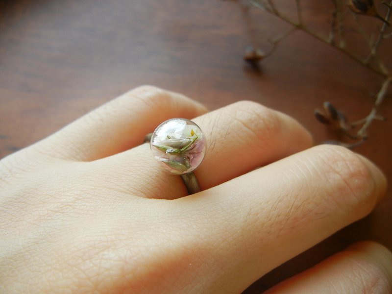 *coucoubird*country wind glass ring-pink white - General Rings - Glass Pink
