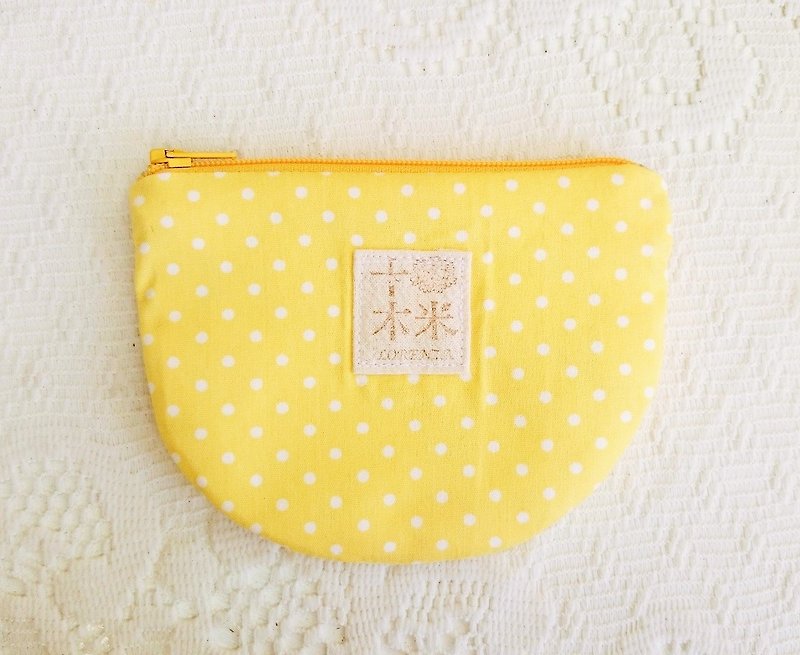 [Ten wooden meters. Lorenza] half lemon yellow cake purse / little things Bag - กระเป๋าใส่เหรียญ - วัสดุอื่นๆ สีเหลือง