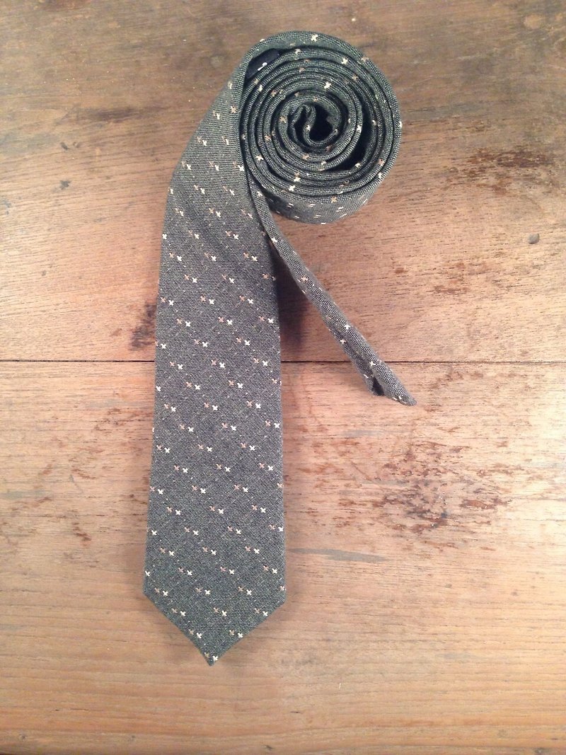 Necktie Green Dot - Ties & Tie Clips - Cotton & Hemp Green
