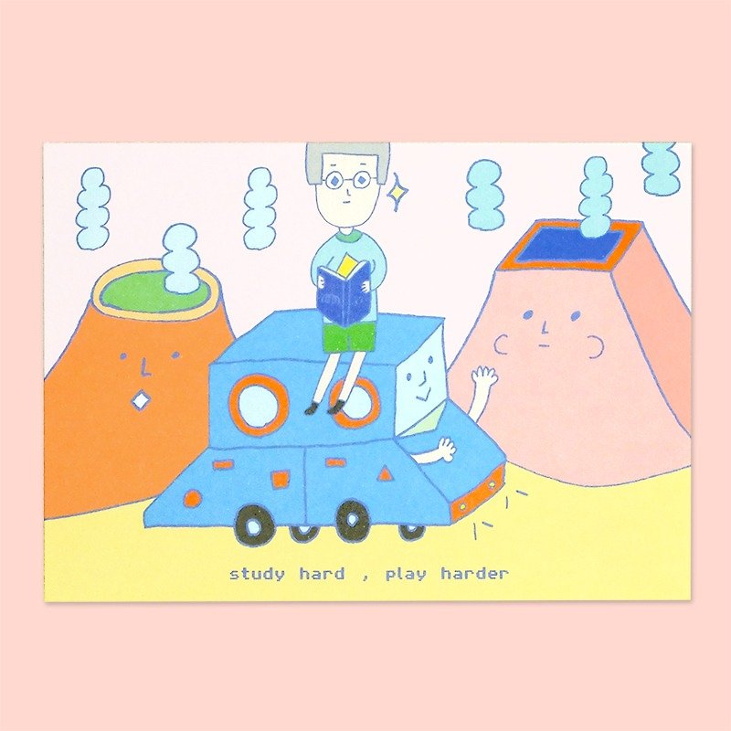 study hard,play harder / postcard - Cards & Postcards - Paper Multicolor