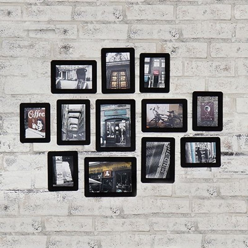 Dessin x Thehaki- decorative wall paper frame group (12 in) - stylish black, THK25782 - กรอบรูป - กระดาษ สีดำ