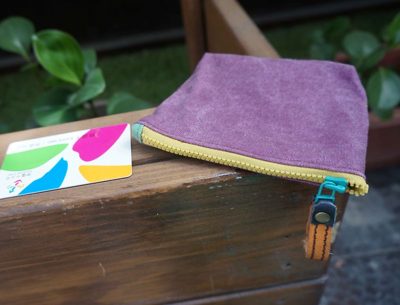 Sienna帆布零錢包 - 零錢包/小錢包 - 棉．麻 紫色