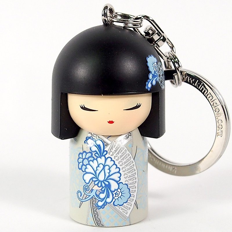 Key ring-Kyoka kindness and friendship [Kimmidoll and blessing doll key ring] - Keychains - Other Materials Black