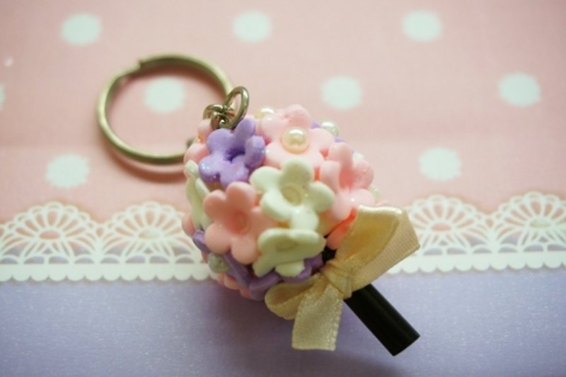 Handmade small bouquet of romantic bouquet - Keychains - Other Materials Red