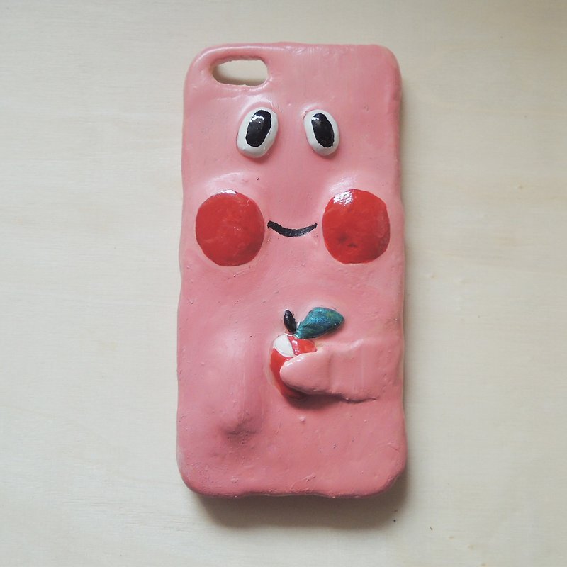 〔手繪手機殼smartphone case：粉紅外星人 Pink Alien：手繪Hand-painted〕 - 手機殼/手機套 - 防水材質 粉紅色