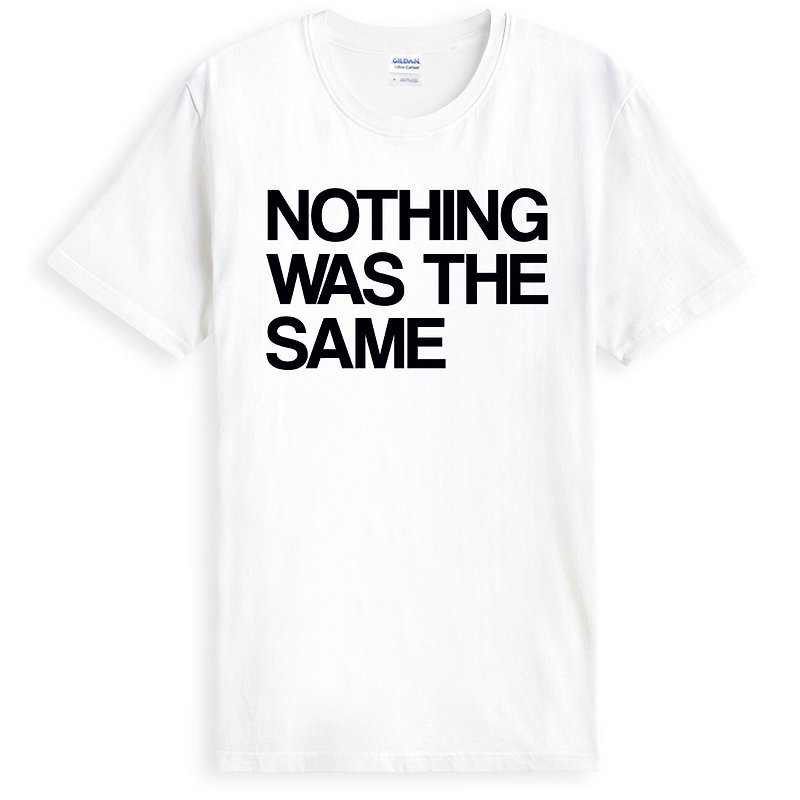 NOTHING WAS THE SAME 半袖 Tシャツ-白 ウェンチン アート デザイン ファッショナブルな テキスト ファッション - Tシャツ メンズ - その他の素材 ホワイト