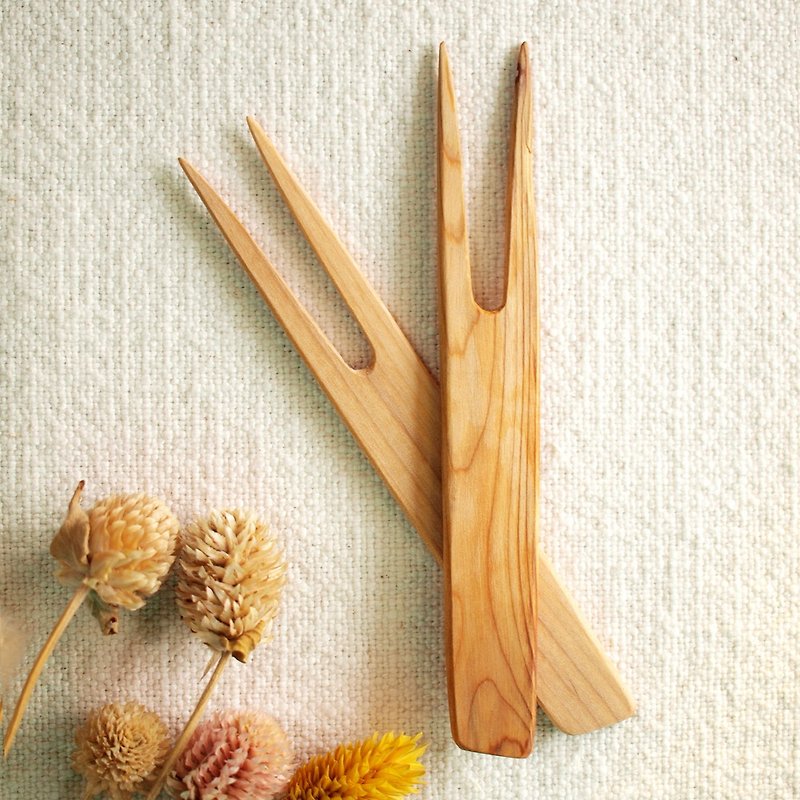 芬蘭 VJ Wooden 手工 木製 冷盤叉 - 餐具/刀叉湯匙 - 木頭 咖啡色