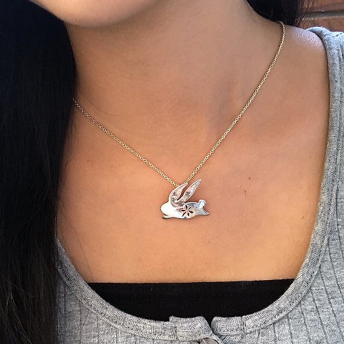 Long-eared Rabbit ~ Sterling silver zodiac sign moon pendant necklace, a  handmade poem for children, their first sterling silver jewelry - Shop  baby_jewelry Necklaces - Pinkoi