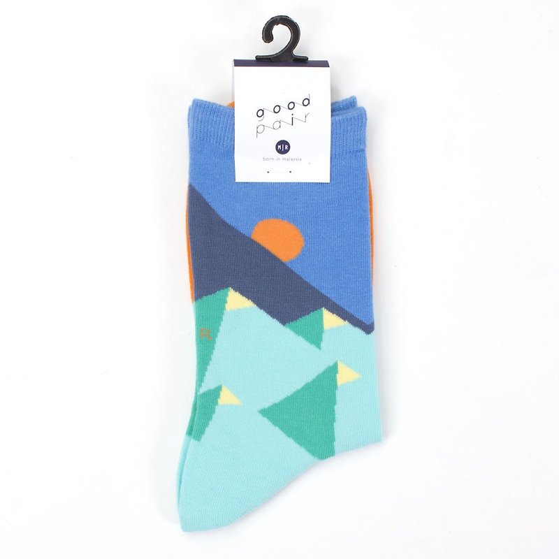 FAITH 藍 襪子 幾何襪子 短襪 男生襪子 女生襪子 設計師襪子 馬來西亞出品 - 襪子 - 其他材質 橘色