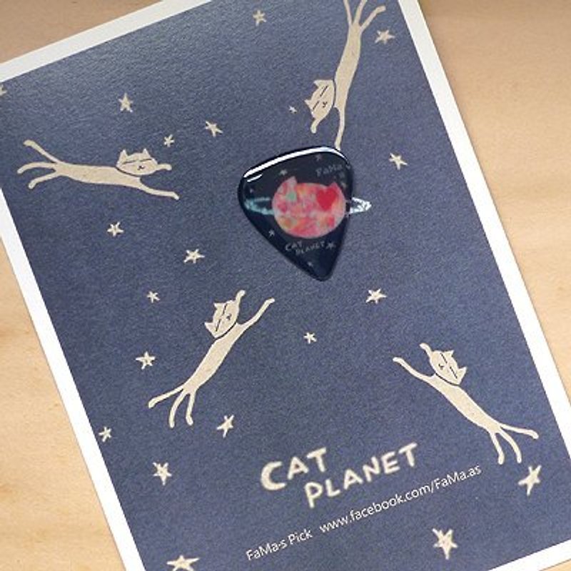 FaMa's Pick吉他彈片 貓星球長這樣明信片套組 - 心意卡/卡片 - 紙 藍色