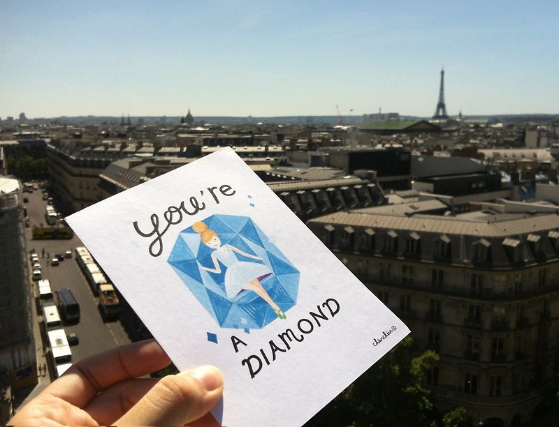 chienchien - YOU'RE A DIAMOND! Illustration Postcard / Card - การ์ด/โปสการ์ด - กระดาษ ขาว