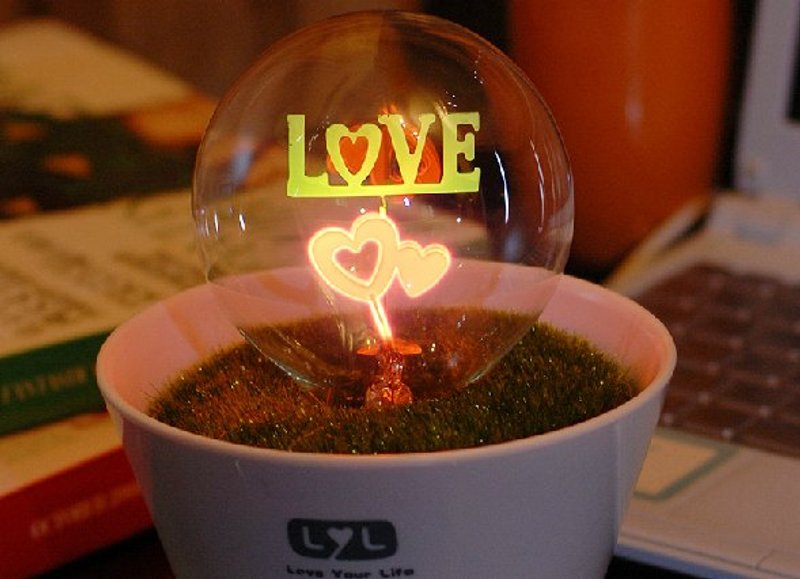 LOVE 小夜燈盆栽組 / 聖誕節交換禮物 / 情人節禮物 /告白好幫手 - 燈具/燈飾 - 塑膠 白色
